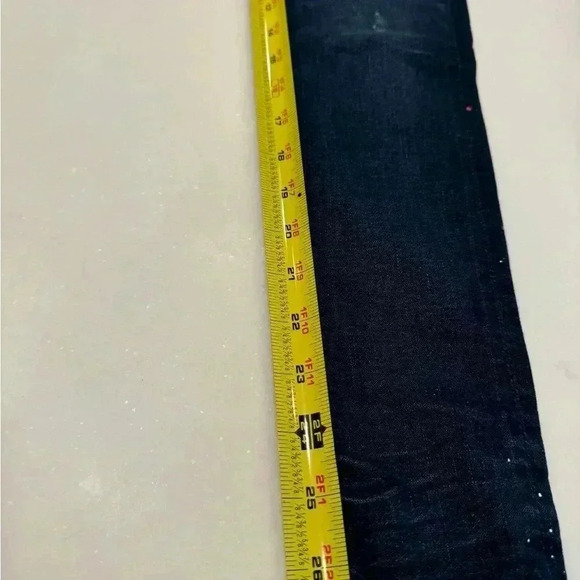 Zara paint splatter dark wash skinny jeans. Girls size 24 perfect condition. - Picture 8 of 13